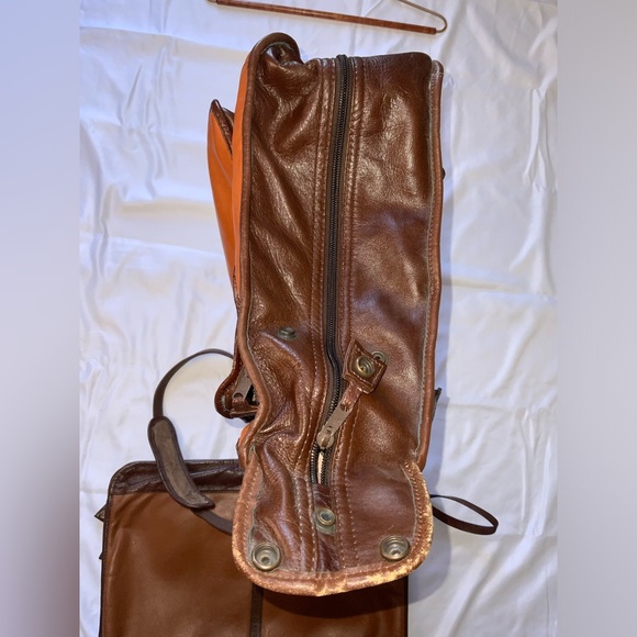 LAND Vintage Leather Garment Bag Luggage +small case - Picture 17 of 17